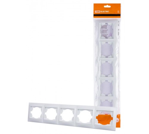 Рамка 5-ти постовая горизонтальная белая "Лама"  SQ1815-0037  TDM