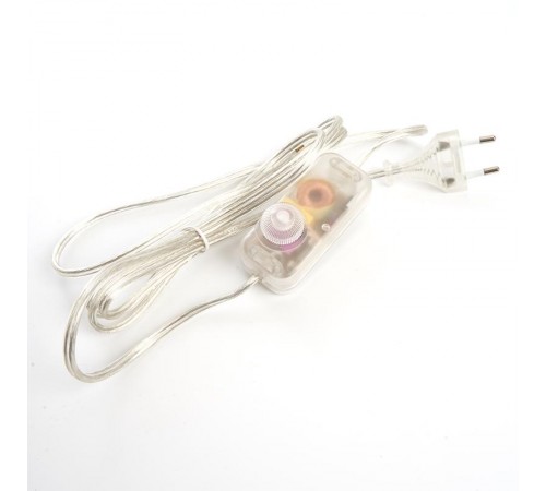 Сетевой шнур DM103-200W 230V 1,5+0,5м (с диммером) прозрачный  23058  FERON