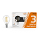 Лампа светодиодная   Basic Filament Шар 5,5W 510lm 2700К Е14 LED (3 лампы в упаковке) 1/20  1051116T  Gauss