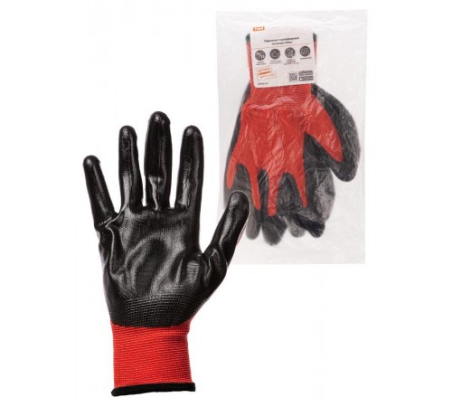 Перчатки полиэфирные "Контакт-Ойл", маслобензостойкое покрытие, 10, 15 кл., 45-47 г, 1 пара,  SQ1016-0317  TDM