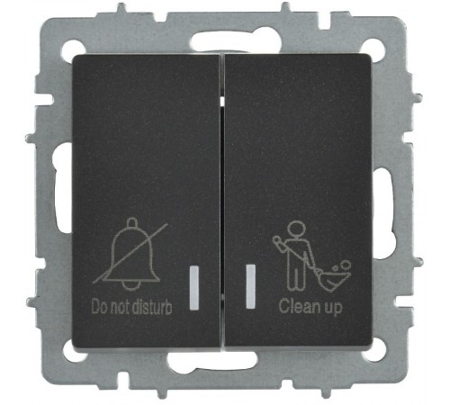 BRITE Выключ. 2-кл. с инд. отел. 10А ВС10-2-9-БрЧ черн.  BR-V20-2-10-K02  IEK