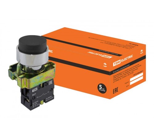 Кнопка BL21 без подсветки черный 1з   SQ0704-0047  TDM