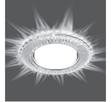Светильник встраиваемый с белой LED подсветкой CD4044 потолочный GX53 без лампы, прозрачный, хром  41306  Feron