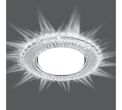 Светильник встраиваемый с белой LED подсветкой CD4044 потолочный GX53 без лампы, прозрачный, хром  41306  Feron