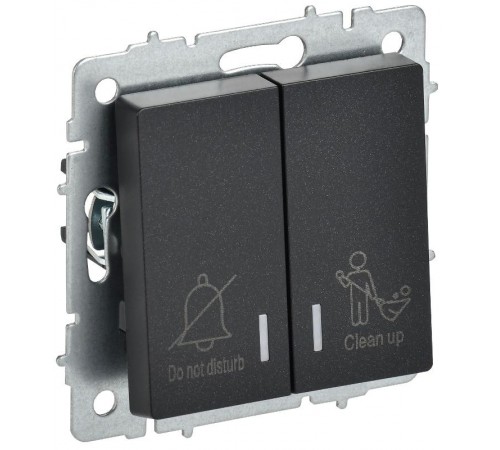 BRITE Выключ. 2-кл. с инд. отел. 10А ВС10-2-9-БрЧ черн.  BR-V20-2-10-K02  IEK