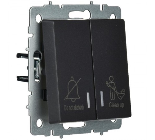 BRITE Выключ. 2-кл. с инд. отел. 10А ВС10-2-9-БрЧ черн.  BR-V20-2-10-K02  IEK