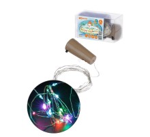 Гирлянда-пробка для бутылки "Роса20" 20LED, 2м, RGB, 3хAG13/LR44,  SQ0361-0100  TDM