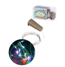 Гирлянда-пробка для бутылки "Роса20" 20LED, 2м, RGB, 3хAG13/LR44,  SQ0361-0100  TDM
