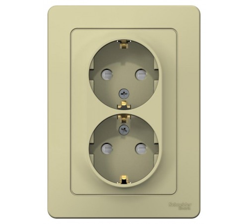 Blanca Бежевый С/У Розетка 2-ая с з/к со шт., 16А, 250В  BLNRS001127  SE