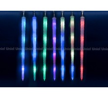 Занавес светодиодный  "Морозные сосульки"  ULD-E3005-210/DTK RGB IP44 FROSTED ICICLE  соед.  27х0,42м 10нитей  RGB  шнур прозр.  11126  Uniel