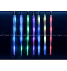 Занавес светодиодный  "Морозные сосульки"  ULD-E3005-210/DTK RGB IP44 FROSTED ICICLE  соед.  27х0,42м 10нитей  RGB  шнур прозр.  11126  Uniel