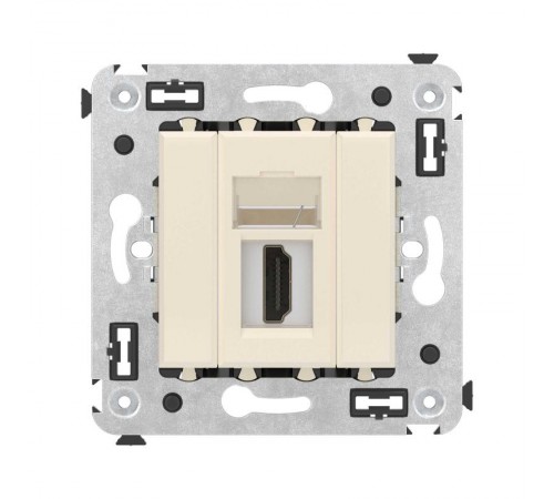 HDMI розетка одинарная в стену, тип А-А, "Avanti", "Ванильная дымка"  4405253  DKC