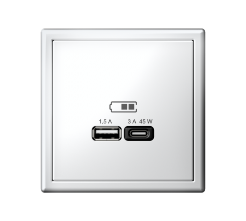 ArtGallery Лотос Розетка USB A + тип-C 45Вт высокоскор.заряд. QC, PD, механизм  GAL001329  SE