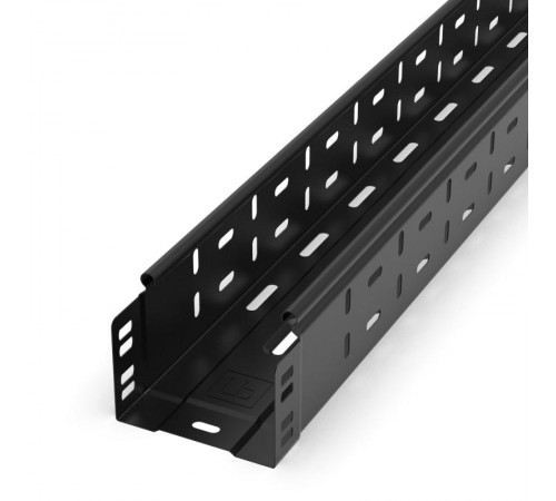 Лоток перфорированный Стандарт 100х80х3000 (0,7 мм) RAL 9005 (6 м/уп)  PR16.9977  Промрукав