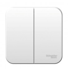 Blanca Белый О/У с изолирующей пластиной Выключатель 2-клавишный 6А, 250B  BLNVA065011  SE