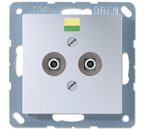 Штепсельная розетка для выравнивания потенциалов; алюминий  A565-2AL  Jung