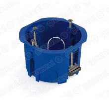 Коробка установочная 68х45 для полых стен СИНЯЯ с пластиковыми лапками (100шт/уп)  GE40022-08  GREENEL