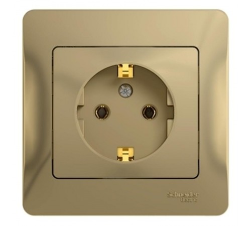 Glossa Титан Розетка с заземлением (в сборе с рамкой)  GSL000442  SE