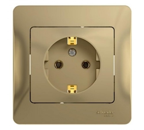 Glossa Титан Розетка с заземлением (в сборе с рамкой)  GSL000442  SE