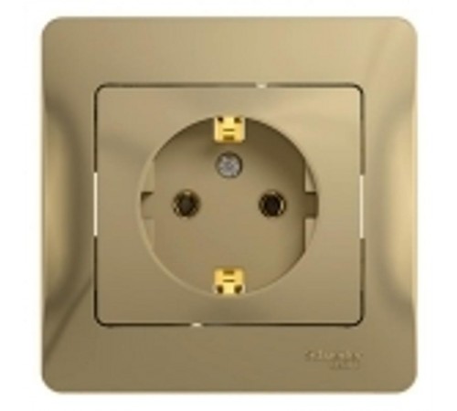 Glossa Титан Розетка с заземлением (в сборе с рамкой)  GSL000442  SE