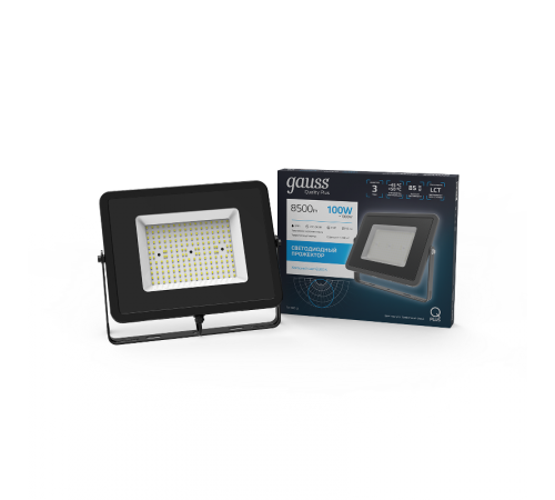 Прожектор светодиодный Qplus 100W 8500lm 6500K 175-265V IP65 графитовый LED 1/4  690511100  Gauss