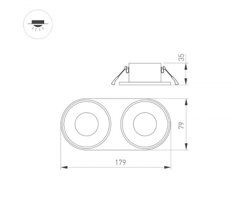 Корпус PLURIO-BASE-BUILT-RS185x85 (BK, 1-2, 200mA) (Arlight, IP20 Металл, 3 года)  031712  Arlight
