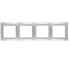 Simon 15 Алюминий Рамка универсальная, 4 поста  1500640-033  Simon