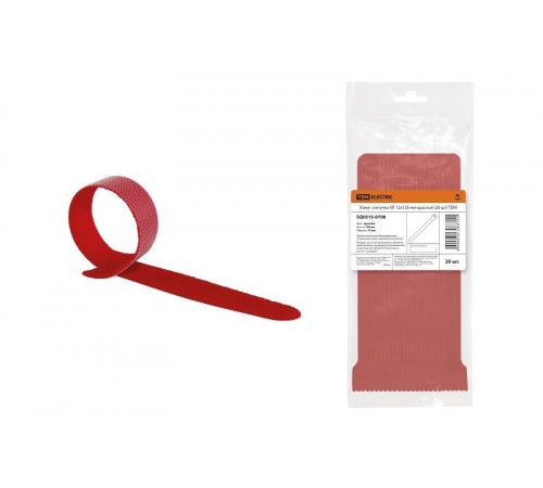 Хомут-липучка ХЛ 12х135 мм красный (20 шт)  SQ0515-0708  TDM