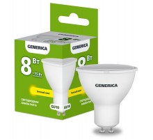 Лампа светодиодная PAR16 софит 8Вт 230В 3000К GU10   LL-PAR16-08-230-30-GU10-G  GENERICA