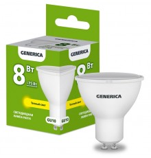 Лампа светодиодная PAR16 софит 8Вт 230В 3000К GU10   LL-PAR16-08-230-30-GU10-G  GENERICA