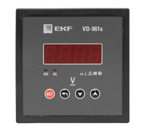 Вольтметр VD-961s цифровой на панель 96x96 (квадратный вырез) однофазный в коротком корпусе PROxima  VD-961s  EKF
