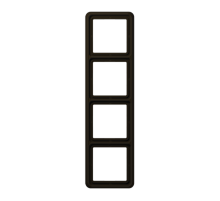 Рамка для вертикальной и горизонтальной установки ударопрочная, 4-кратная; коричневая  CD584WUBR  Jung