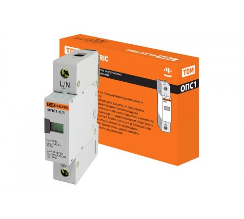 Разрядник ОПС1-C 1Р In=20kA Un=400B Im=40kA   SQ0201-0005  TDM