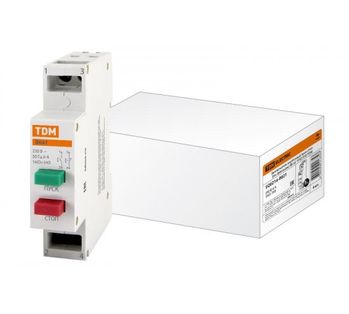 Выключатель кнопочный пуск-стоп (без фиксации) ВК-47 1НО;1НЗ  SQ0214-0021  TDM