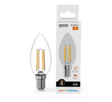 Лампа светодиодная   Filament Elementary Свеча 10W 650lm 2700К Е14 LED 1/10/100  32110  Gauss