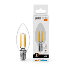 Лампа светодиодная   Filament Elementary Свеча 10W 650lm 2700К Е14 LED 1/10/100  32110  Gauss