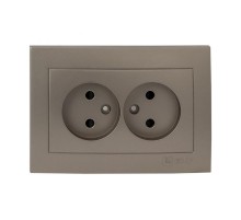 Валенсия лицевая панель розетка 2-местной б/з 10А кашемир с защ. штор. EKF PROxima   ESR10-L-102-40   EKF