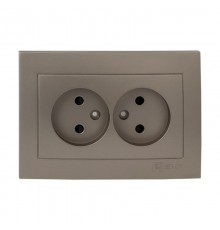 Валенсия лицевая панель розетка 2-местной б/з 10А кашемир с защ. штор. EKF PROxima   ESR10-L-102-40   EKF