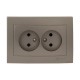 Валенсия лицевая панель розетка 2-местной б/з 10А кашемир с защ. штор. EKF PROxima   ESR10-L-102-40   EKF