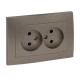 Валенсия лицевая панель розетка 2-местной б/з 10А кашемир с защ. штор. EKF PROxima   ESR10-L-102-40   EKF