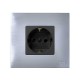 Simon 27 Накладка на розетку с заземляющим контактом, сменная, S27, графит  2700041-038  Simon