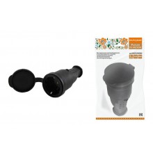 Разъем с заглушкой каучук 2Р+РЕ 16А 250В IP44 серии "Народная"  SQ0612-0035  TDM