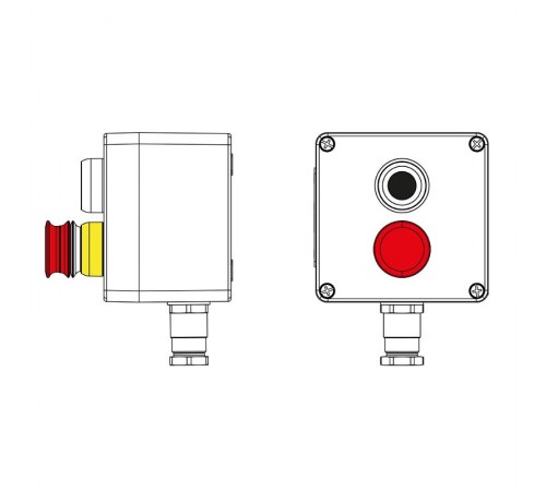 Взрывозащищенный пост управления из полиэстера CPE-P-03-(1xP1B(11)-1xP6E(11))-1xKH2MHK(C)1Ex d e IIC Т5 Gb / Ex tb IIIC T95°C DbIP66/КЗ  2231.031.22.
