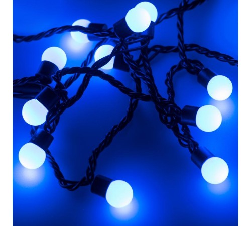 Светодиодная гирлянда ARD-BALL-CLASSIC-D17.5-20000-BLACK-200LED BLUE (230V, 14W)  025589  Arlight
