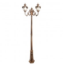 Светильник садово-парковый PL4049 3*60W 230V E27 570*570*2250мм черное золото (столб 2,25м)  11429  FERON