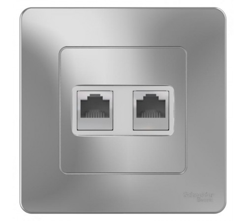 Blanca Алюминий С/У Розетка 2-ая КОМП/ТЛФ, RJ45+RJ11  BLNIS045113  SE