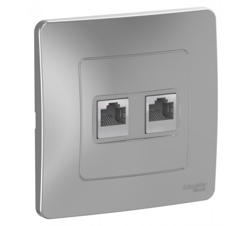 Blanca Алюминий С/У Розетка 2-ая КОМП/ТЛФ, RJ45+RJ11  BLNIS045113  SE