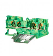 Клемма заземления, зажим push-in, 4 точки подключения, 4 кв.мм  VPR-4-QUATTRO-PE  DKC