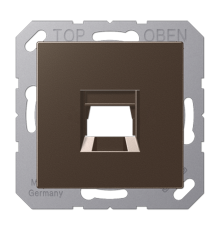 Kрышка для 1-го разъема; без видимого винта; подпружиненная шторка; термопласт; мокка  A1569-15WEMO  Jung