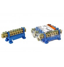 Шина "N" нулевая с изолятором на DIN-рейку 6x9мм стойка мал. 10 групп   SQ0801-0013  TDM